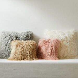 West Elm Mongolian Lamb Decorative Pillows